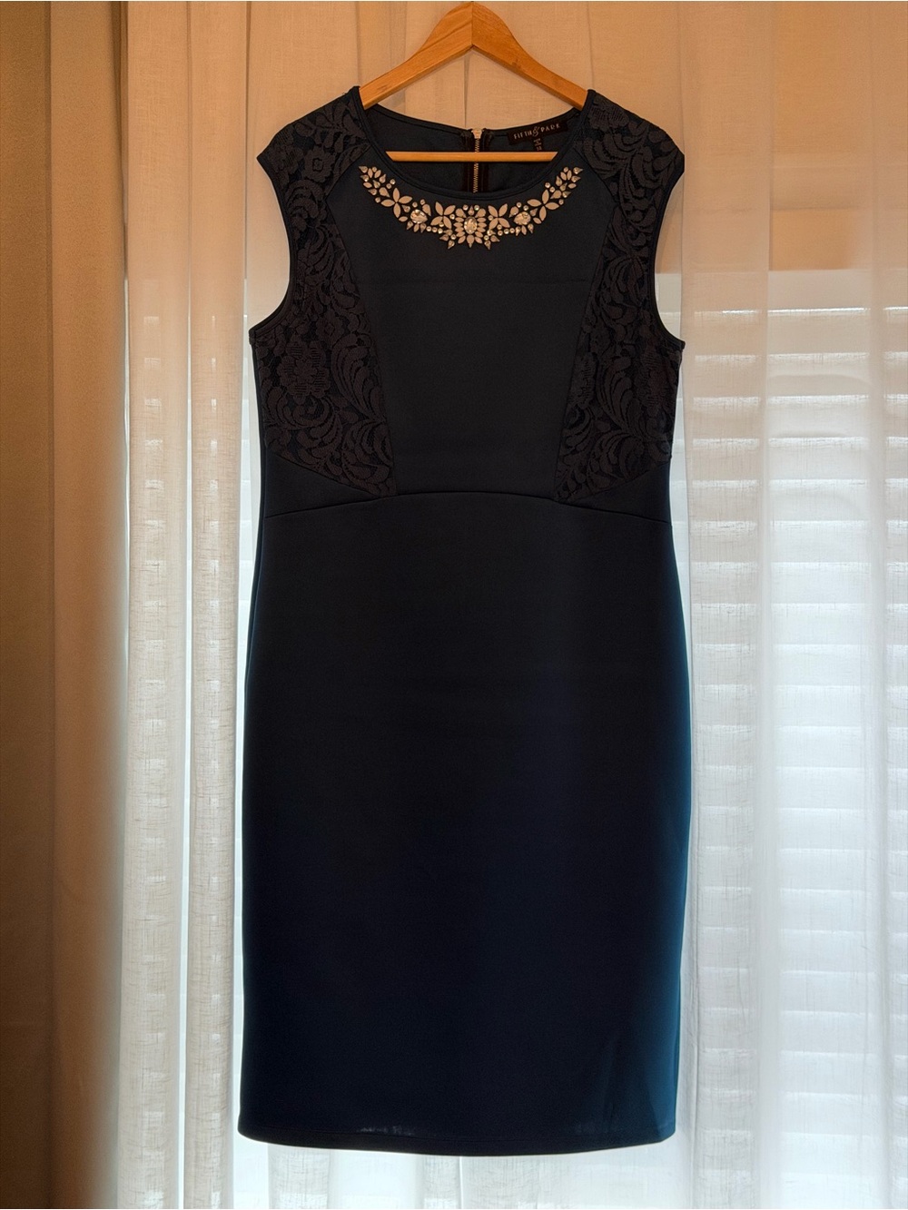Black Embellished Sheath Dress - Brand: Not clearly visible